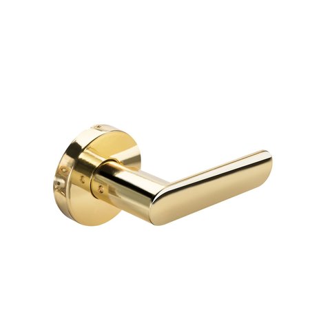 YALE REAL LIVING YH Collection Kincaid Lever with Flat Round Rose Single Dummy Lock US3 (605) Bright Brass Finish YR81KCFR605
